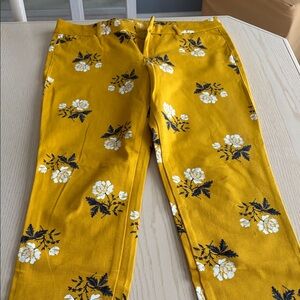 Floral Yellow Women's Pants